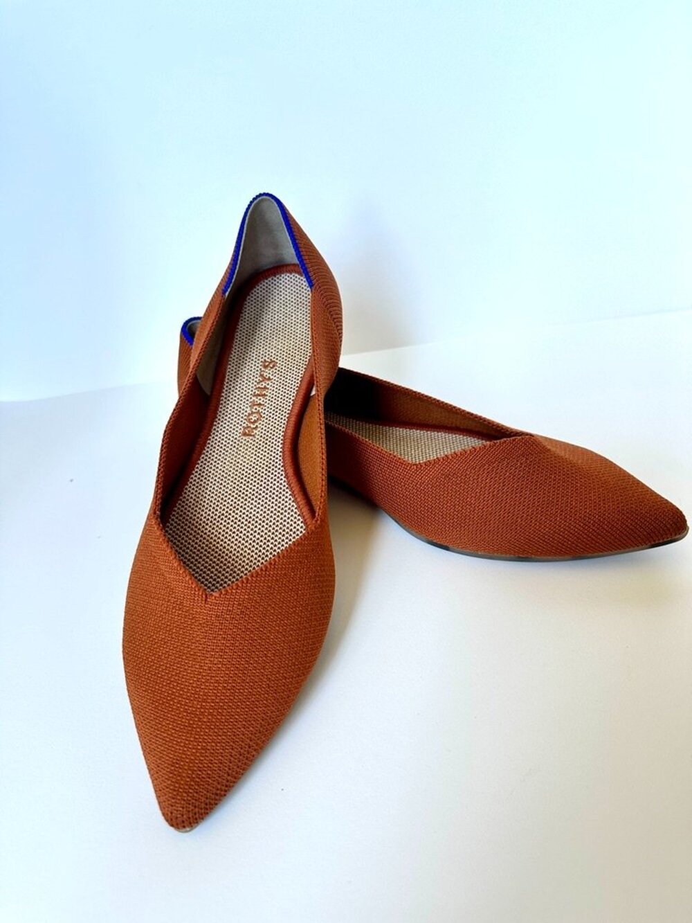 Rothy’s The Point Flat II Size 9.5 Amber Pointed Toe Flats Excellent Condition